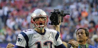 The Patriots' Tom Brady at Superbowl XLIX