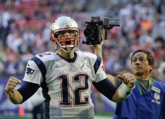 The Patriots' Tom Brady at Superbowl XLIX