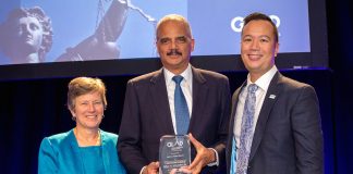 Eric Holder,Mary Bonauto, Janson Wu,GLAD,Spirit of Justice Award Dinner