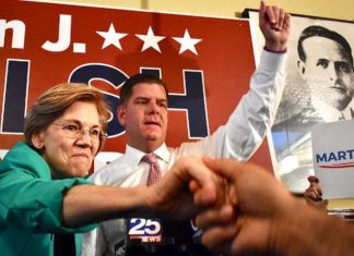 US Senator Elizabeth Warren,Boston Mayor Marty Walsh