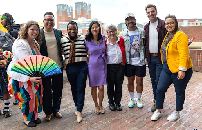 Boston CIty Hall Pride flag-raising 2025